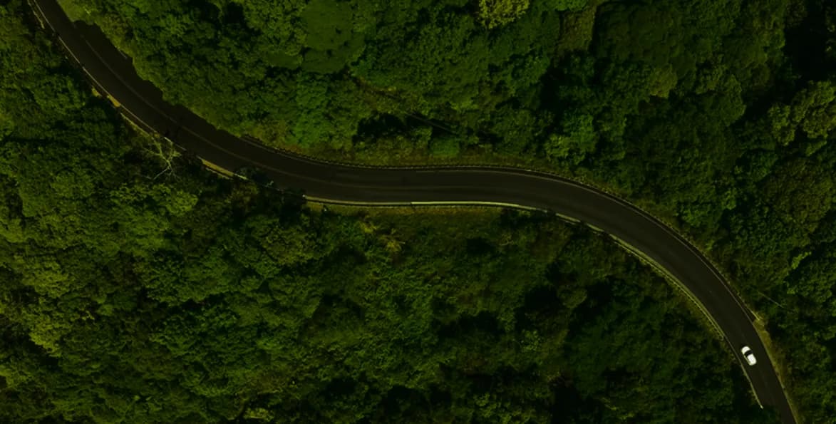Aerial view of Madhuram Stays Resort surrounded by Himalayan forest
