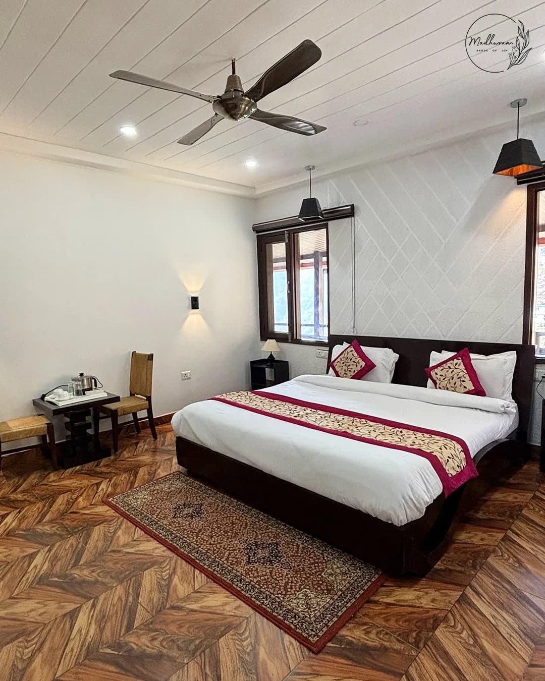 Wake up to misty mountain views